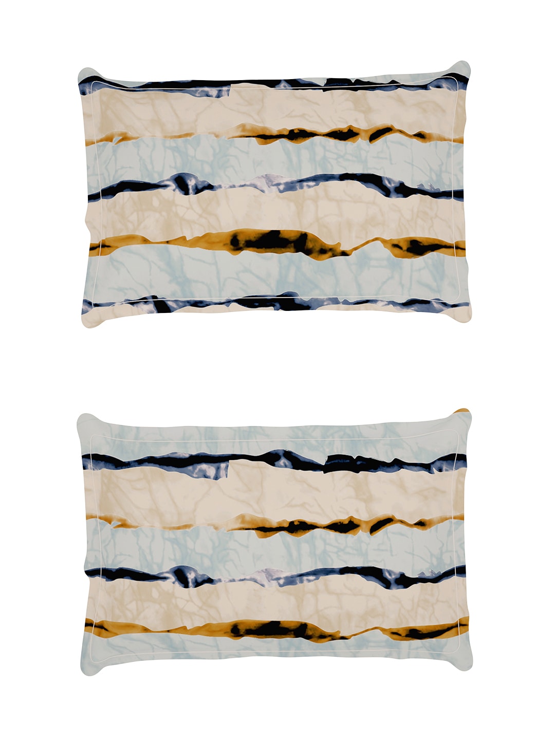 Story@home Arena Cream-Coloured & Grey Printed 180 TC Bedsheet & Pillow Covers - Distacart