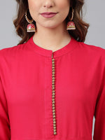 Thumbnail for Khushal K Women Pink Kurta with Palazzos & Dupatta - Distacart