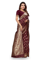Thumbnail for Kalini Ethnic Motifs Woven Design Zari Kanjeevaram Saree - Distacart