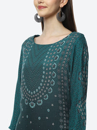 Thumbnail for Biba Women Blue Ethnic Motifs Ethnic Printed Layered Kurta - Distacart