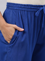 Thumbnail for Souchii Women Blue Casual Drawstring Palazzos - Distacart