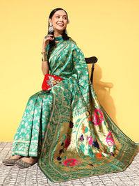 Thumbnail for Saree Mall Ethnic Motifs Silk Blend Banarasi Sarees - Distacart