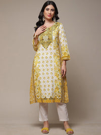 Thumbnail for Biba Floral Printed Sequined A-Line Kurta - Distacart