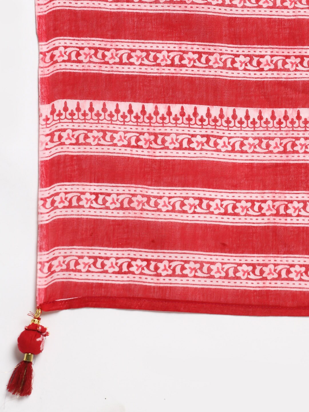 Kalini Women Red Floral Printed Pure Cotton Kurta with Trousers & With Dupatta - Distacart