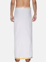 Thumbnail for Sethukrishna White Solid Readymade Cotton Dhoti For Men - Distacart