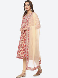 Thumbnail for Biba Women Floral Printed V-Neck Kurta With Leggings With Dupatta - Distacart