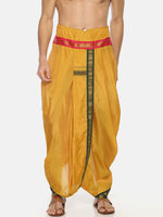 Thumbnail for Sethukrishna Men Mustard Yellow Solid Readymade Dhoti Pant - Distacart