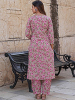 Thumbnail for Kalini Floral Printed Regular Pure Cotton Kurta With Trousers & Dupatta - Distacart