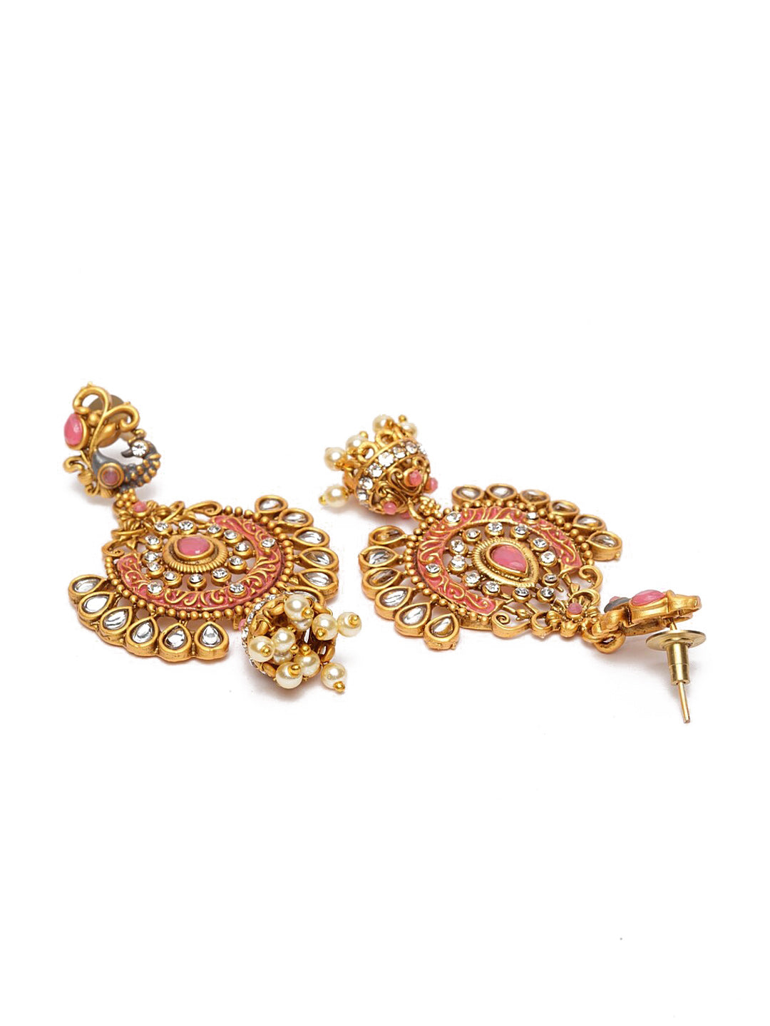 Shining Diva Gold-Toned Dome Shaped Jhumkas - Distacart