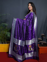 Thumbnail for Kalini Geometric Woven Design Zari Silk Blend Paithani Saree - Distacart