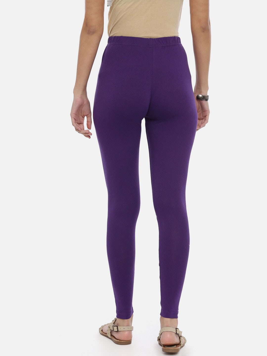 Souchii Violet Solid Slim-Fit Ankle-Length Leggings - Distacart