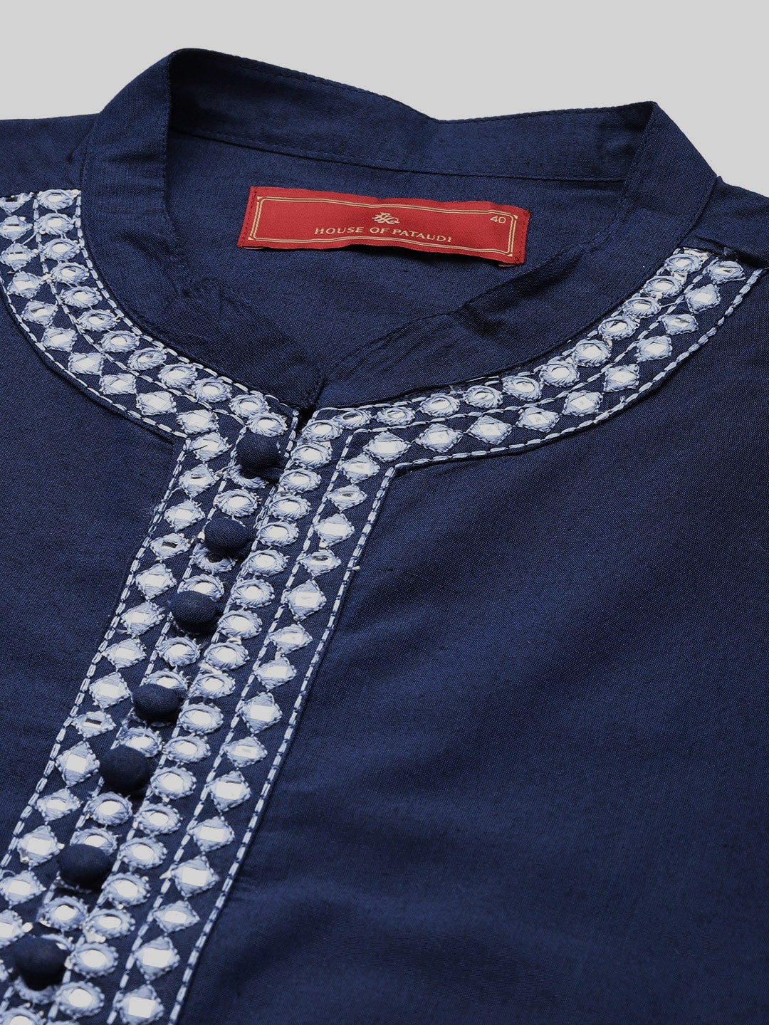 House of Pataudi Men Jashn Embroidered Mirror Work Kurta - Distacart