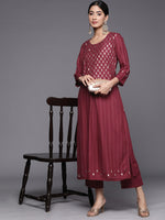 Thumbnail for Biba Paisley Printed Pleated Design A-line Kurta with Trousers - Distacart