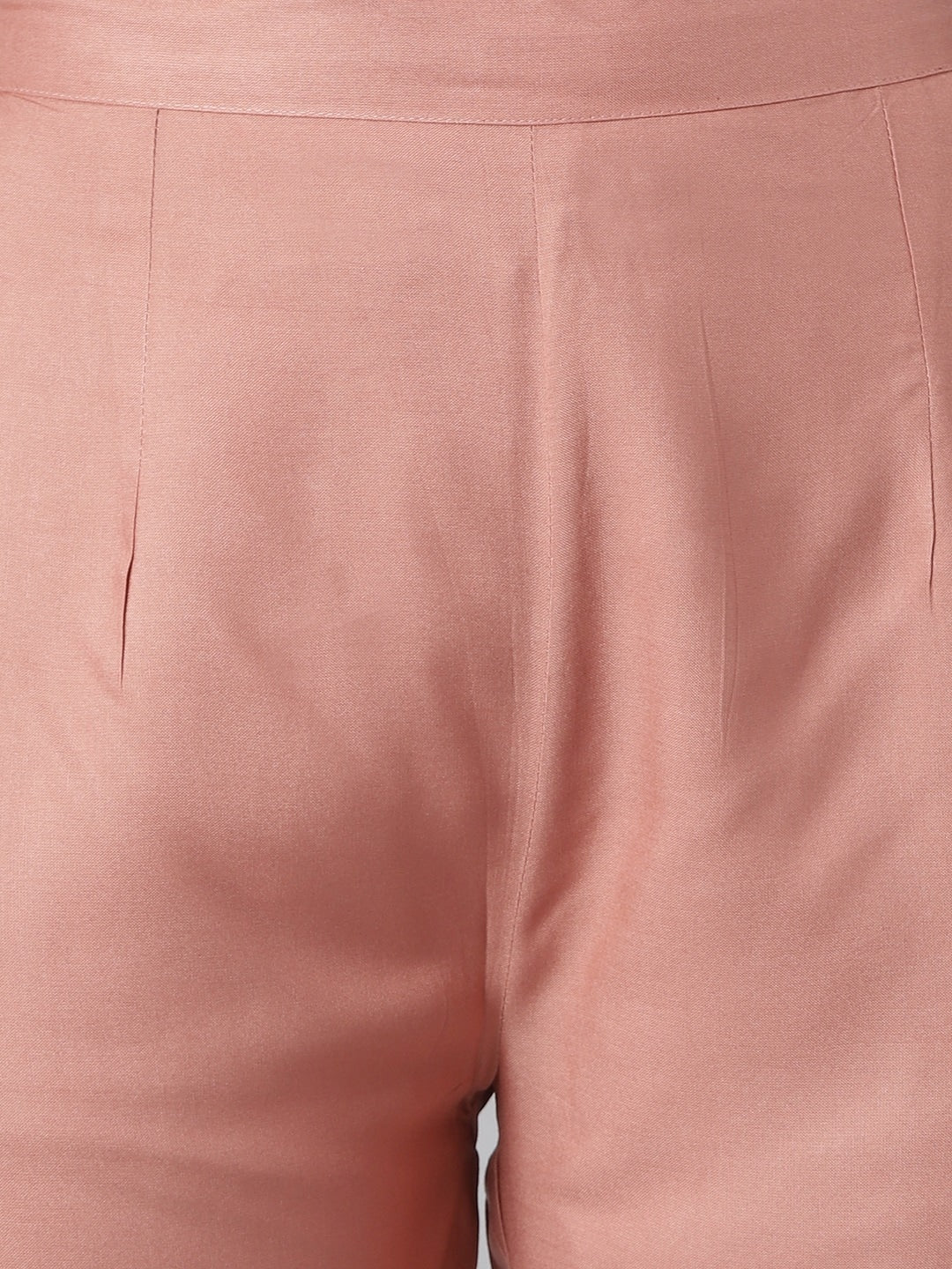 Khushal K Women Peach-Coloured Slim Fit Yoke Design Kurta with Palazzos - Distacart