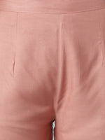 Thumbnail for Khushal K Women Peach-Coloured Slim Fit Yoke Design Kurta with Palazzos - Distacart