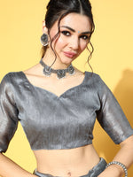 Thumbnail for Mitera Floral Saree With Embroidered Border - Distacart