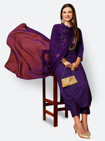 Thumbnail for Kalini Floral Embroidered Regular Kurta With Trousers & Dupatta - Distacart