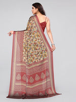 Thumbnail for Kalini Floral Poly Chiffon Saree With Blouse Piece - Distacart