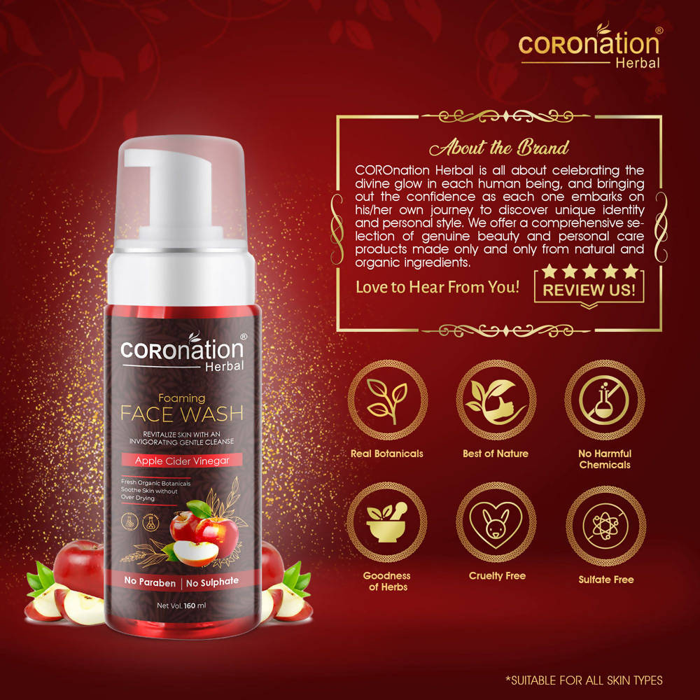 Coronation Herbal Apple Cider Vinegar Foaming Face Wash - Distacart