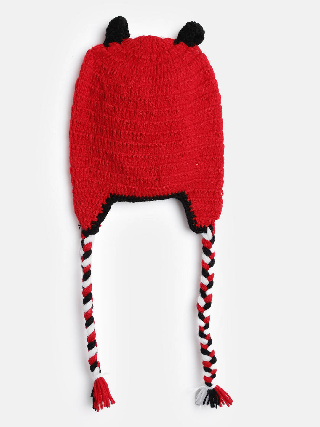 Chutput Kids Woollen Hand Knitted Bug Detail Cap - Red - Distacart