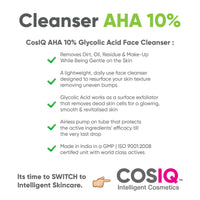 Thumbnail for Cos-IQ AHA Glycolic Acid 10% Face Cleanser - Distacart