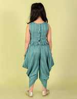 Thumbnail for Lil Drama Girls Top With Dhoti Set - Sea Green - Distacart