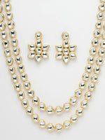 Thumbnail for NVR Women's Gold-Plated Kundan 2 Layered Handcrafted Jewellery Sets With Drop Earrings - Distacart