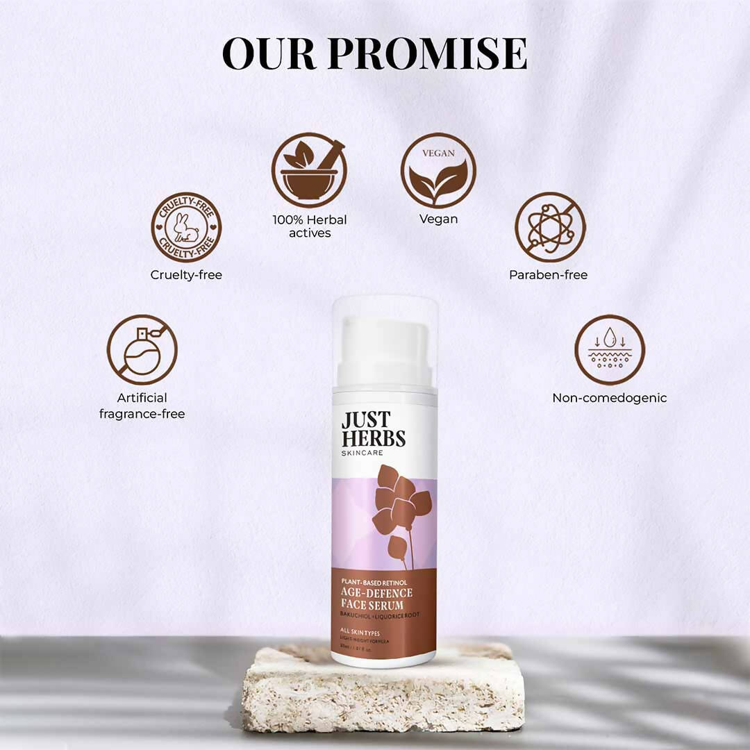 Just Herbs Plant-Based Retinol Age Defence Face Serum - Distacart