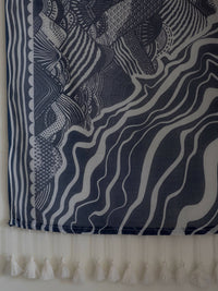 Thumbnail for Suta Blue Abstract Pure Cotton Saree - Distacart