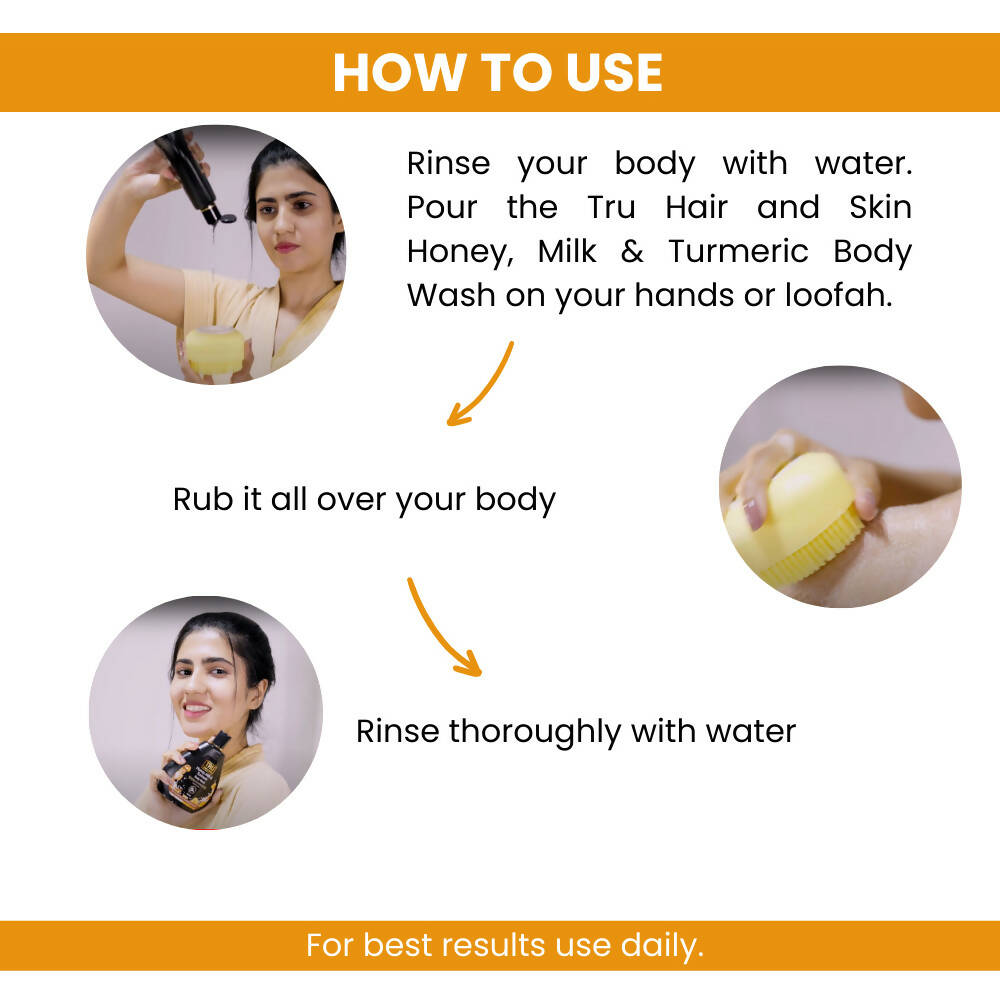 Tru Hair & Skin Honey, Milk & Turmeric Body Wash - Distacart