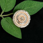 Thumbnail for Mominos Fashion Joharkamal Gold-Plated Stone Studded Adjustable Finger Ring - Design 05 - Distacart