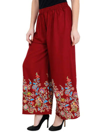 Thumbnail for Mominos Fashion Maroon Floral Design Palazzo