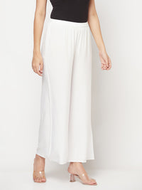 Thumbnail for Aniyah Rayon Flared Slip-On White Palazzo
