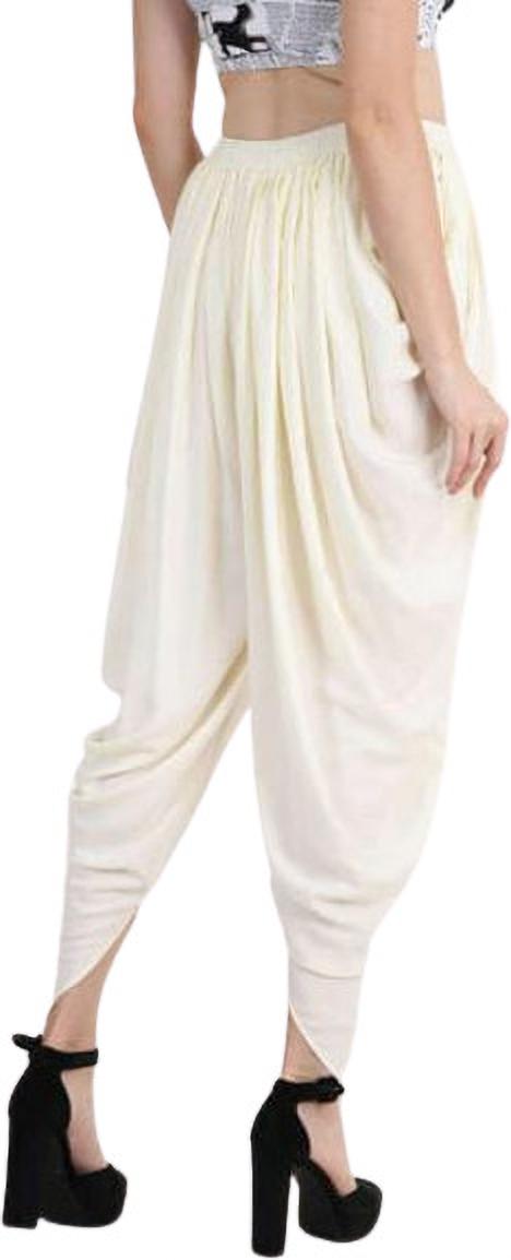 PAVONINE Off-White Color Solid Beetel Rayon Fabric Patiala For Women & Girls - Distacart