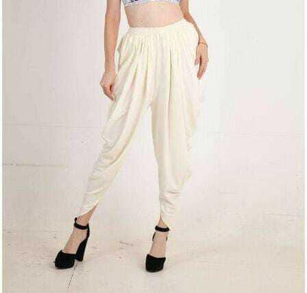 PAVONINE Off-White Color Solid Beetel Rayon Fabric Patiala For Women & Girls - Distacart