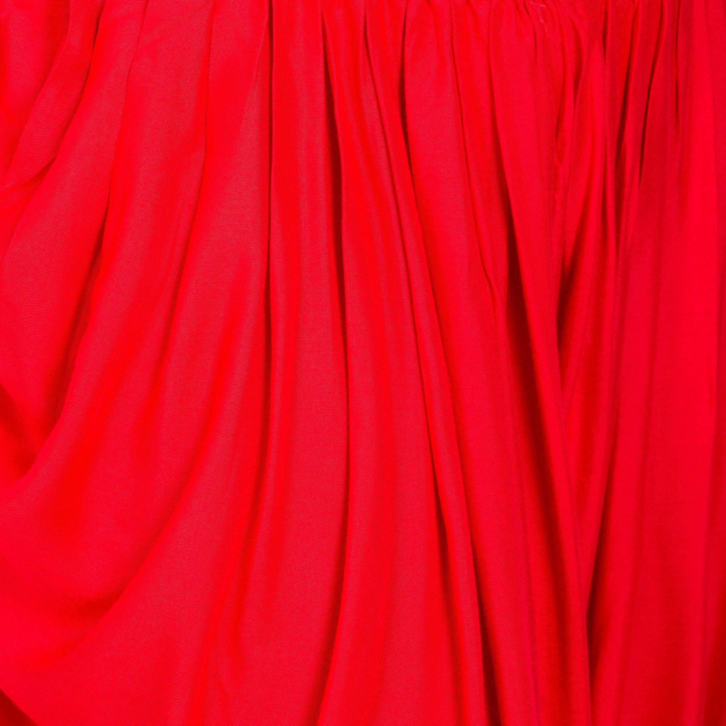 PAVONINE Red Color Solid Beetel Rayon Fabric Patiala For Women & Girls - Distacart