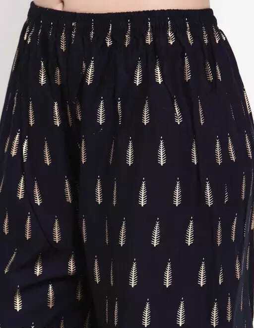 PAVONINE Black Color Rayon Fabric Bhutta Print Palazzo For Women - Distacart