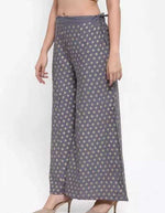 Thumbnail for PAVONINE Grey Color Rayon Fabric Sun Print Palazzo For Women - Distacart