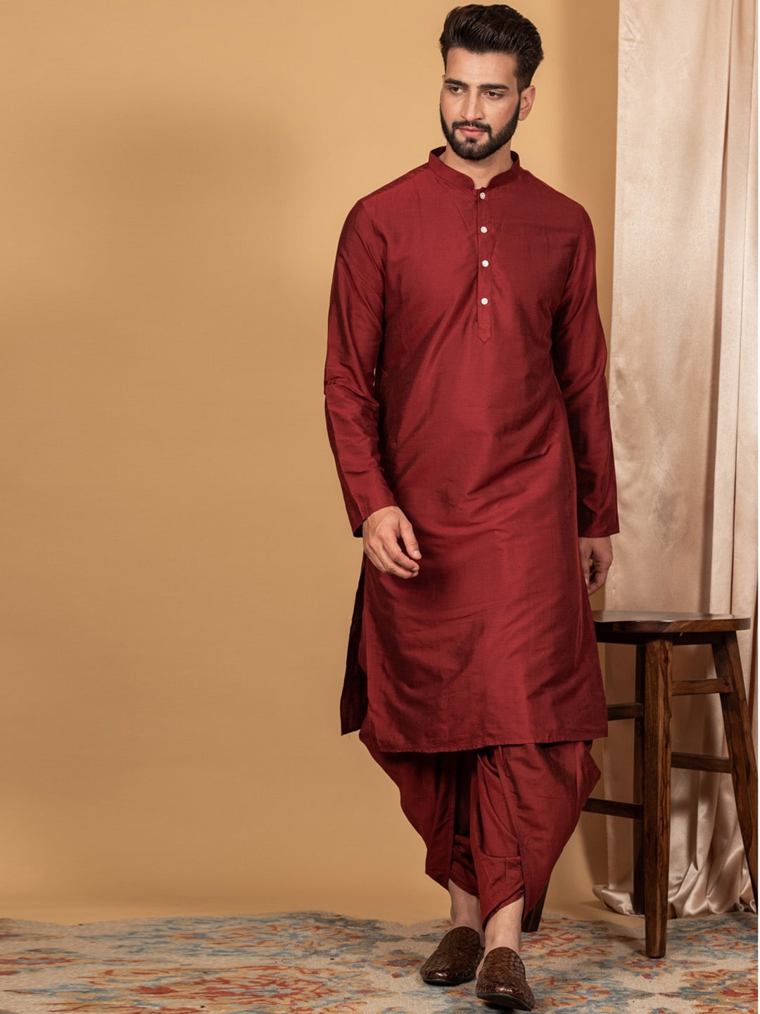 KISAH Men Black Solid Cotton Sherwani - Distacart