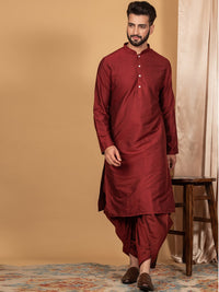 Thumbnail for KISAH Men Black Solid Cotton Sherwani - Distacart