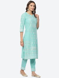 Thumbnail for Biba Women Floral Printed Kurta with Trousers & Dupatta - Distacart