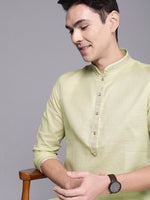 Thumbnail for Manyavar Men Green Regular Kurta with Pyjamas - Distacart