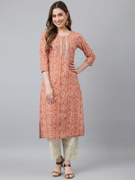 Thumbnail for Khushal K Bandhani Printed Thread Work Kurta - Distacart