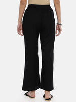 Thumbnail for Souchii Black Solid Flared Palazzos - Distacart