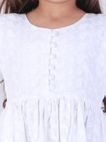 Thumbnail for Vastramay Girls White Chikankari Cotton Kurta And Leggings - Distacart