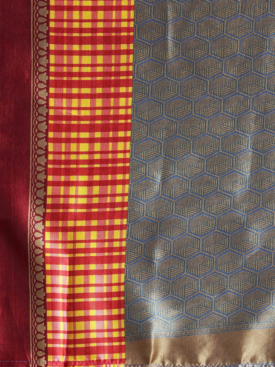 Saree Mall Blue Printed Bhagalpuri Saree - Distacart