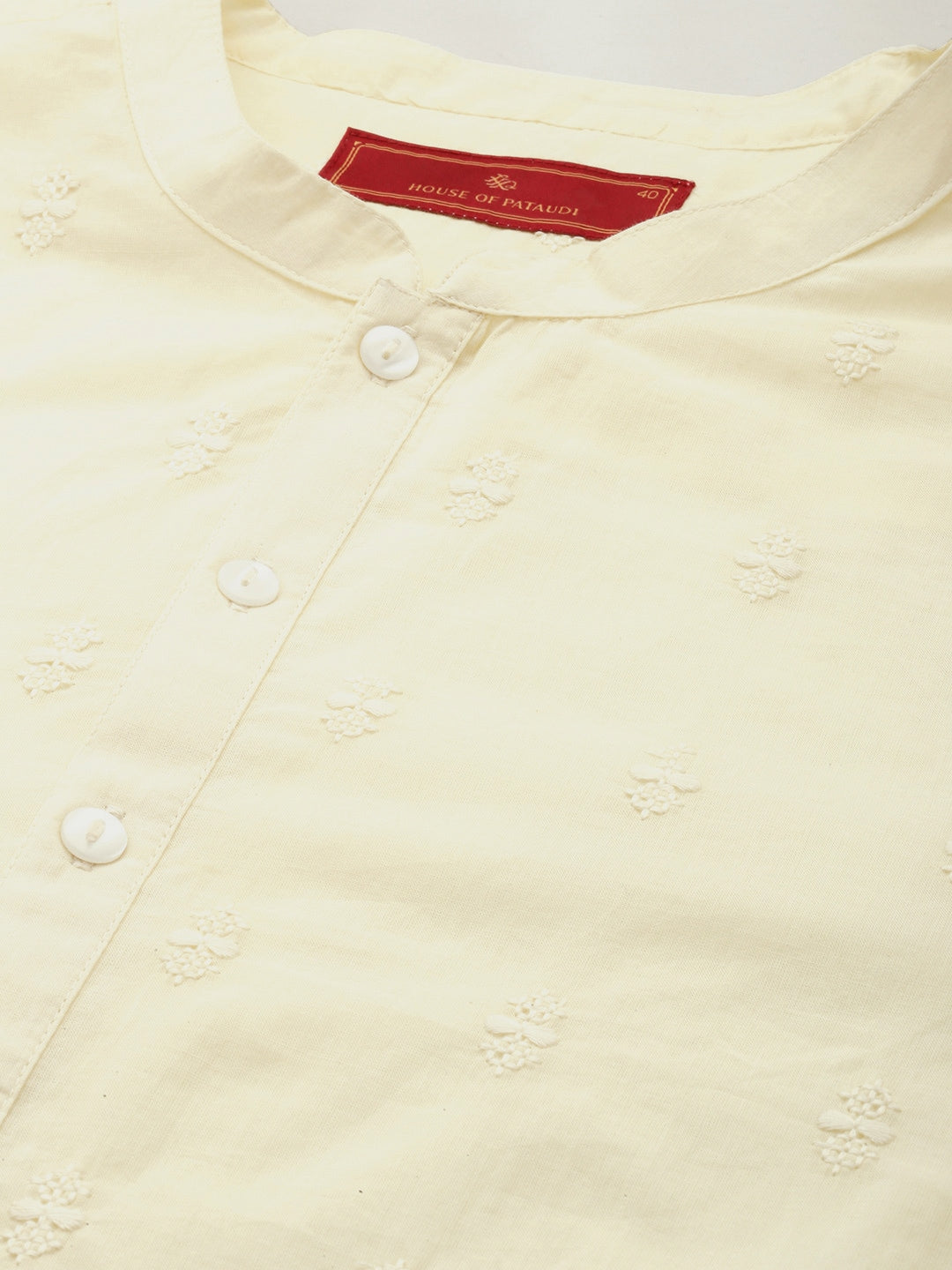 House of Pataudi Men Jashn Embroidered Regular Thread Work Pure Cotton Kurta with Patiala - Distacart