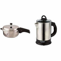 Thumbnail for Prestige Deluxe Alpha Stainless Steel Deep Pan Pressure Cooker, 5 Litres, Silver - Distacart