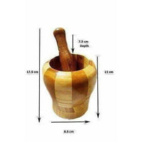 Thumbnail for Wooden Motar Pestle Set (Brown) - Distacart