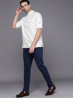 Thumbnail for Manyavar Men White Geometric Kurta - Distacart